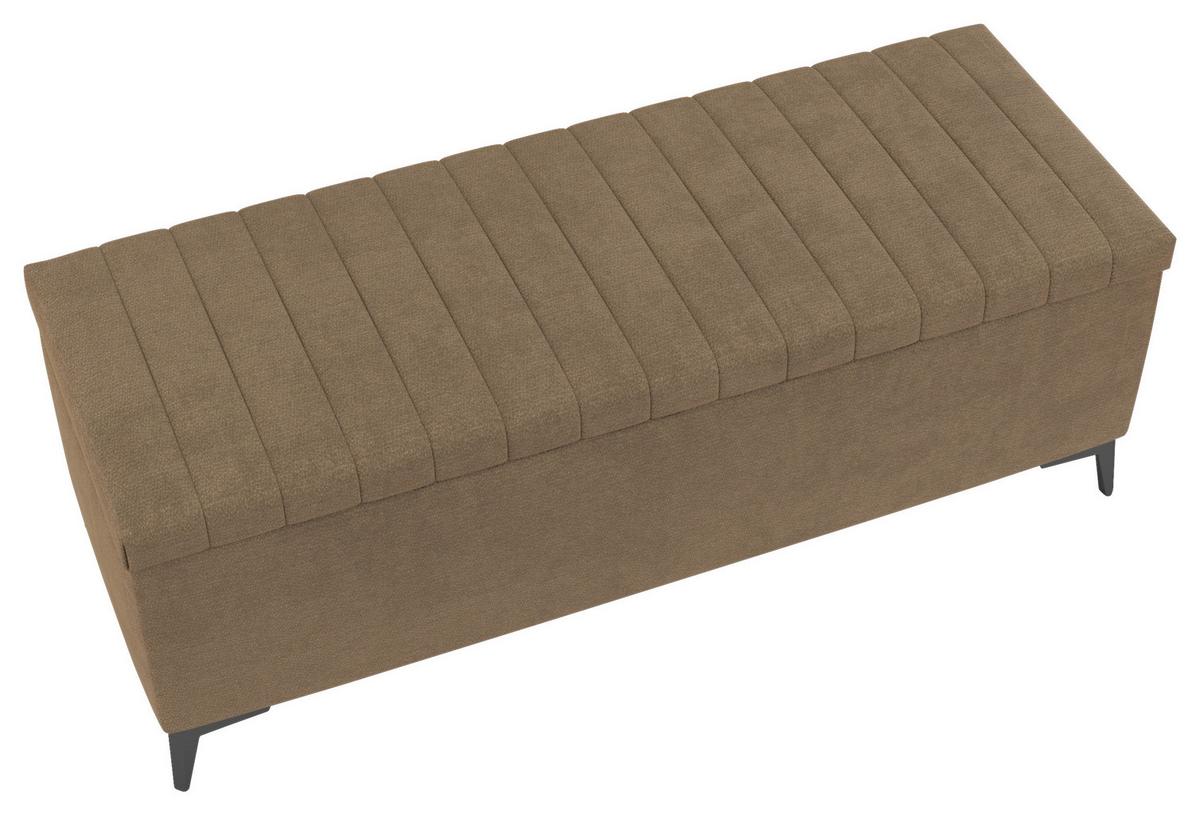 Lavica k posteli SANTI hnedá - hnedá/čierna, Modern, kov/kompozitné drevo (144/56/54cm)