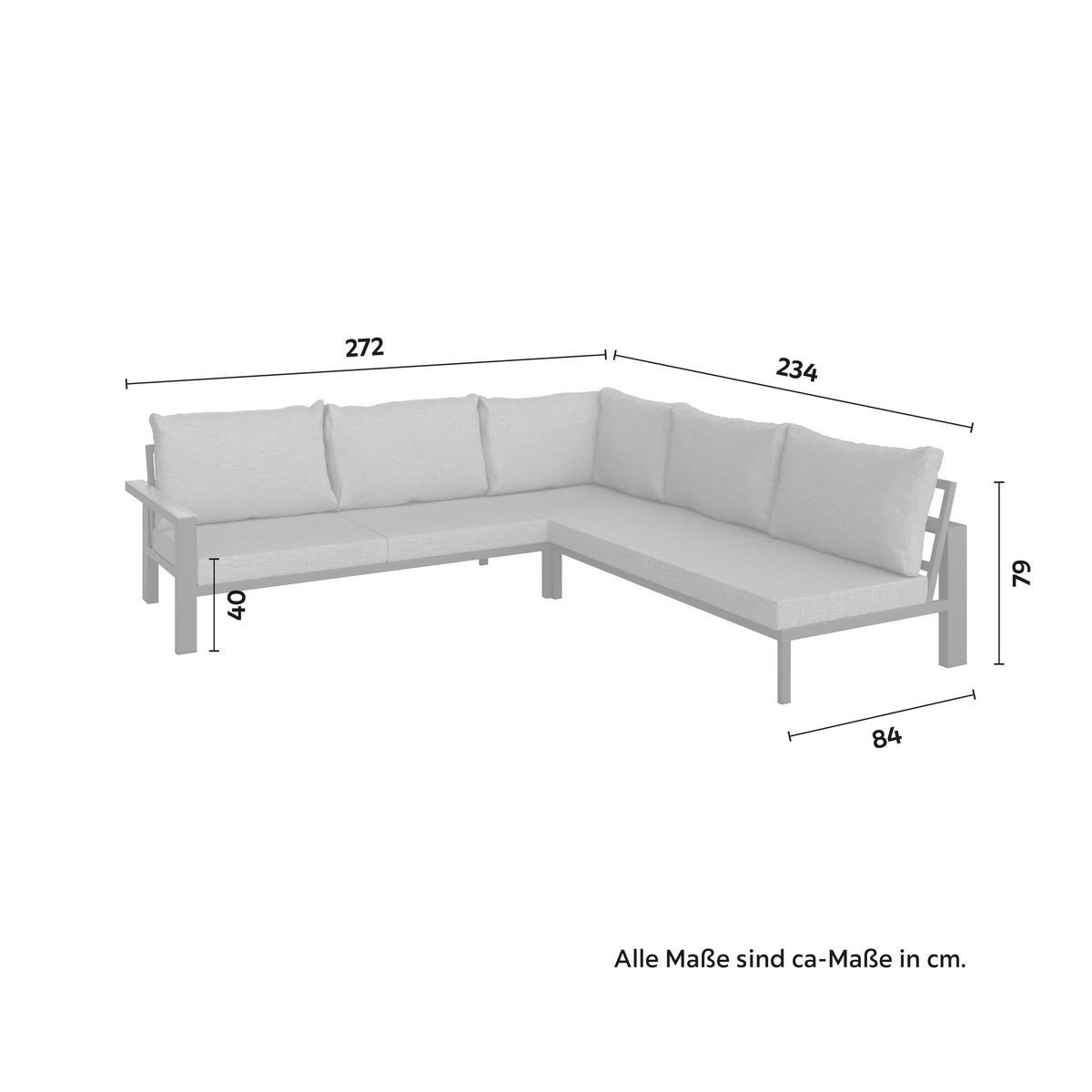 Terasová záhradní souprava MELINA - světle šedá/tmavě šedá, Moderní, kov/dřevo (272/79/84cm) - Bessagi Garden