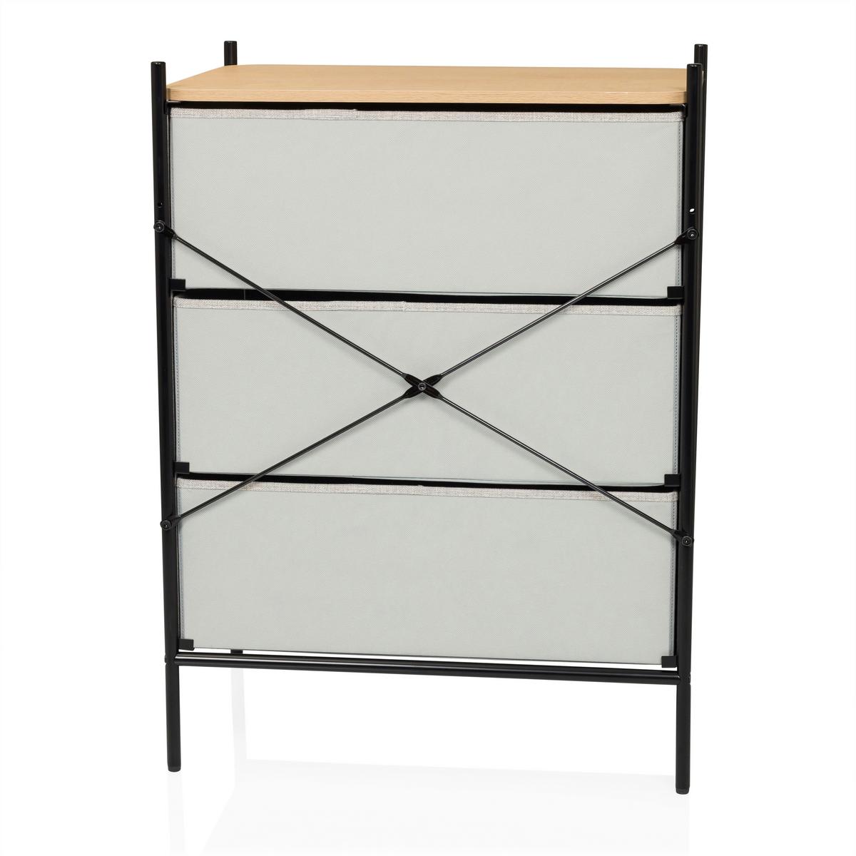 Kommode Stuvar Taupe B: 58 Cm - Taupe/Hellbraun, MODERN, Holzwerkstoff/Textil (58/79/39cm) - MID.YOU