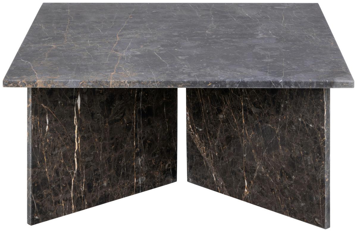 Couchtisch Vega - Schwarz/Braun, Design, Stein (90/90/42cm) - Livetastic