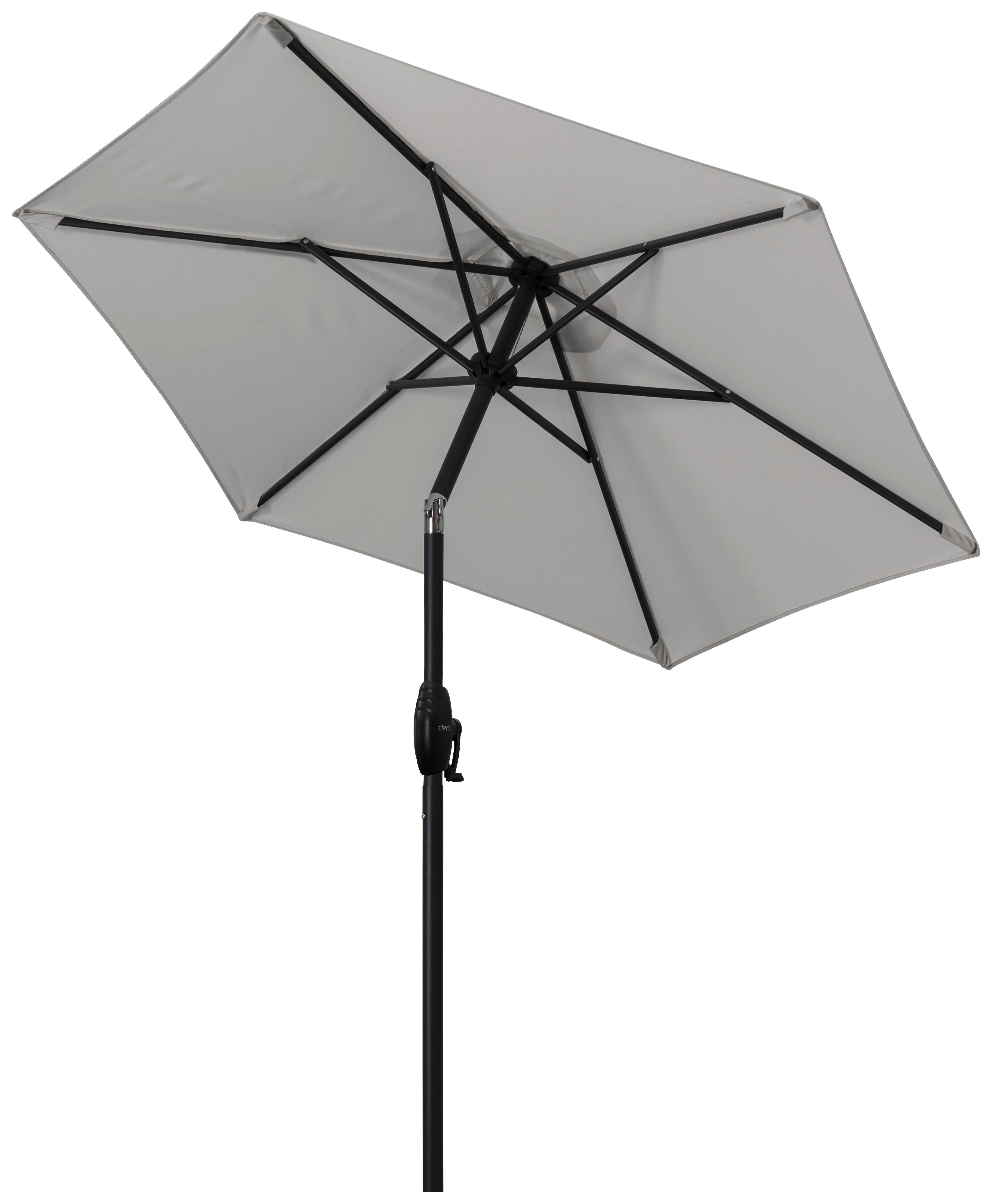 Sonnenschirm Doppler DM: 182 cm H: 210 cm Hellgrau - Anthrazit/Hellgrau, Basics, Textil/Metall (182/210cm) - Doppler