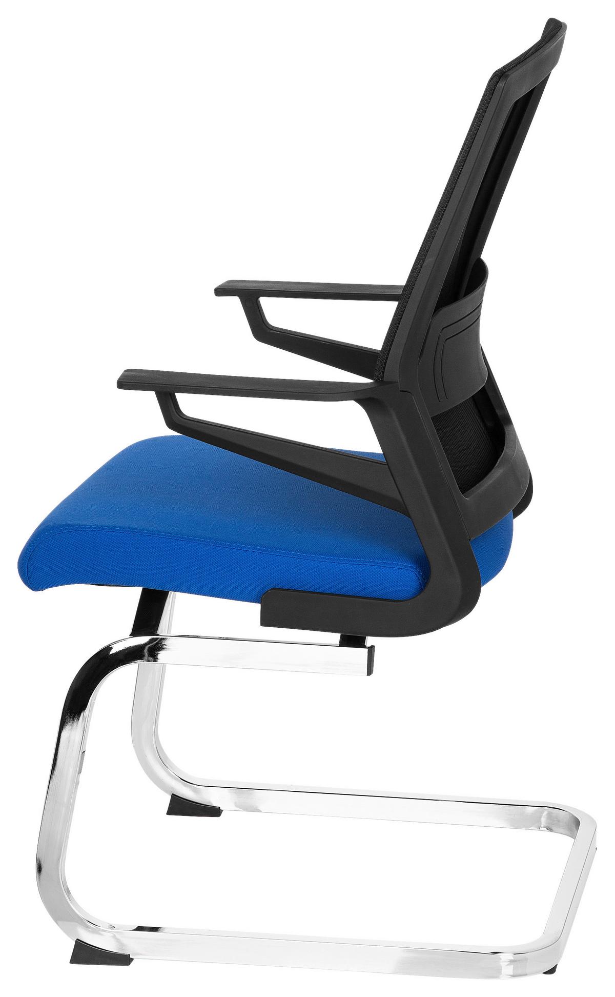 Besucherstuhl Inventor V Blau/Schwarz Bis 150kg - Chromfarben/Blau, MODERN, Kunststoff/Textil (59/95/54cm) - MID.YOU