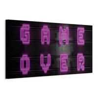 Leinwandbild Pink Neon Schwarz Pink B: 90cm - Pink/Schwarz, Basics, Holzwerkstoff/Textil (90/30/1.2cm) - artgeist