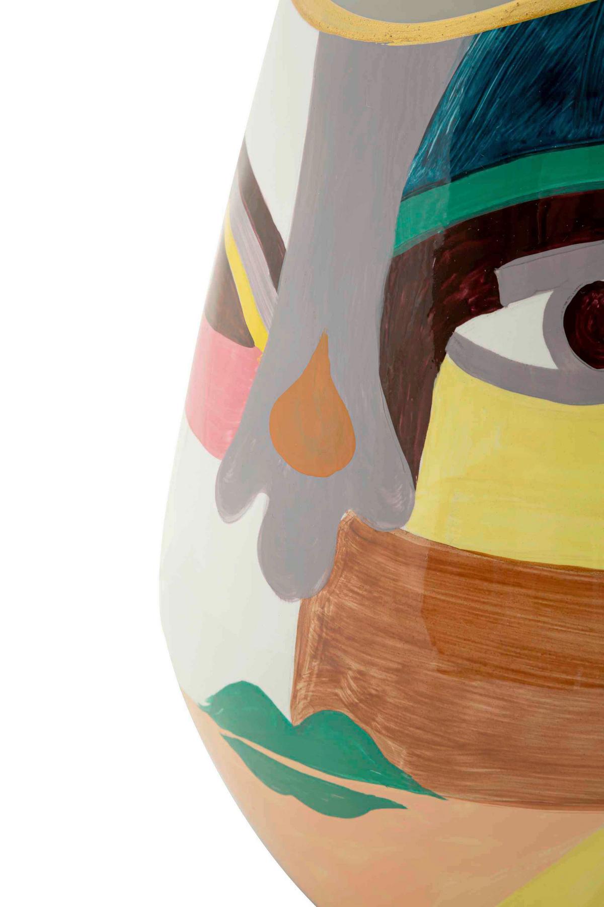 Vase Pot Piccassy Color Fat Multicolor B: 19 Cm - Multicolor, Basics, Keramik (19/24,5/19cm)