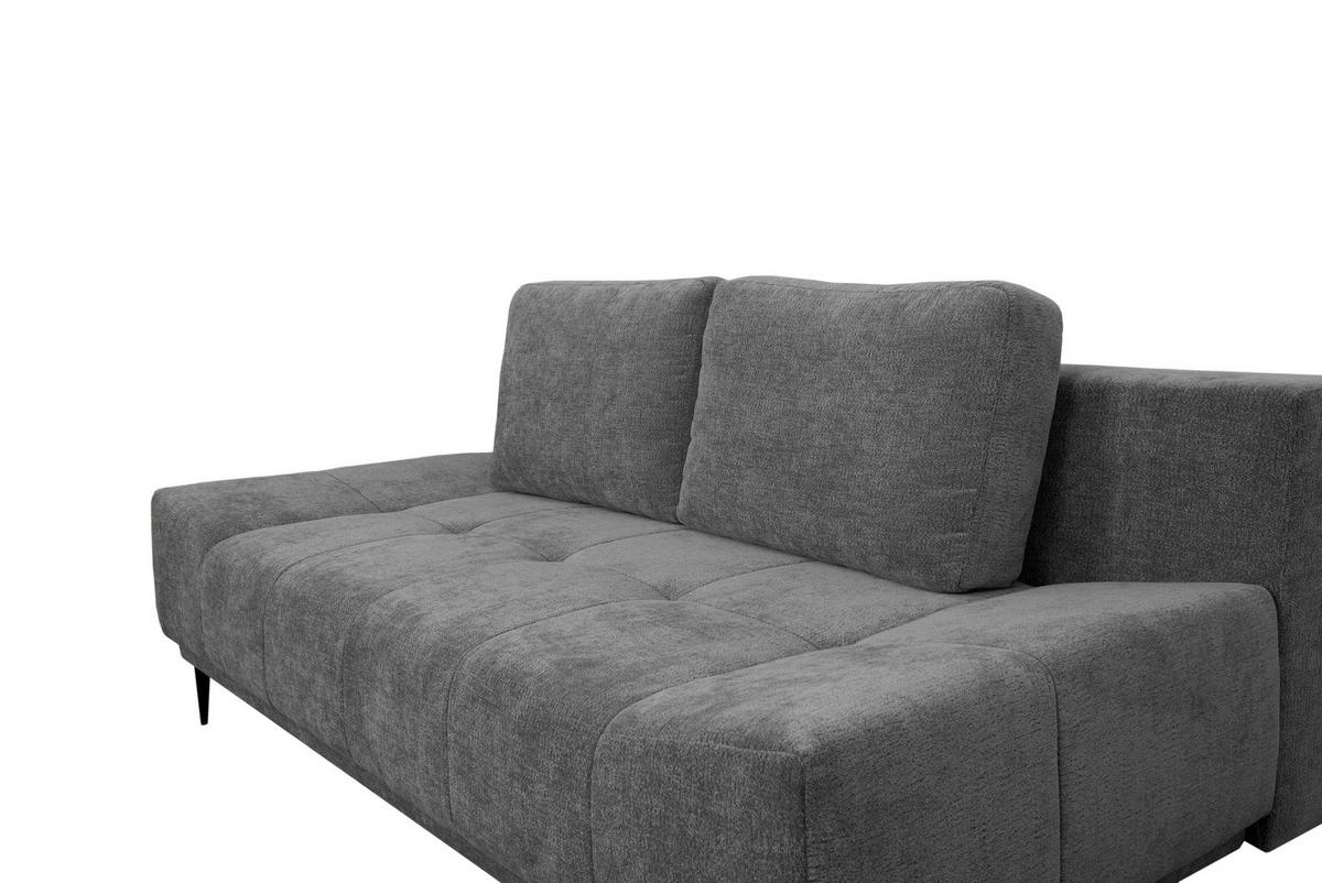 Schlafsofa Malpenza Dunkelgrau B: 199 cm - Dunkelgrau/Schwarz, Trend, Textil (199/91/110cm)