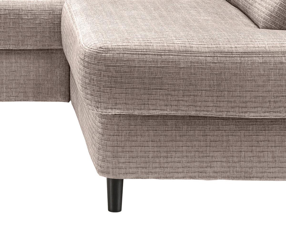 Ecksofa Cavoli Beige Relaxfunktion S: 266x190 cm - Beige/Schwarz, MODERN, Textil (266/190cm) - Livetastic