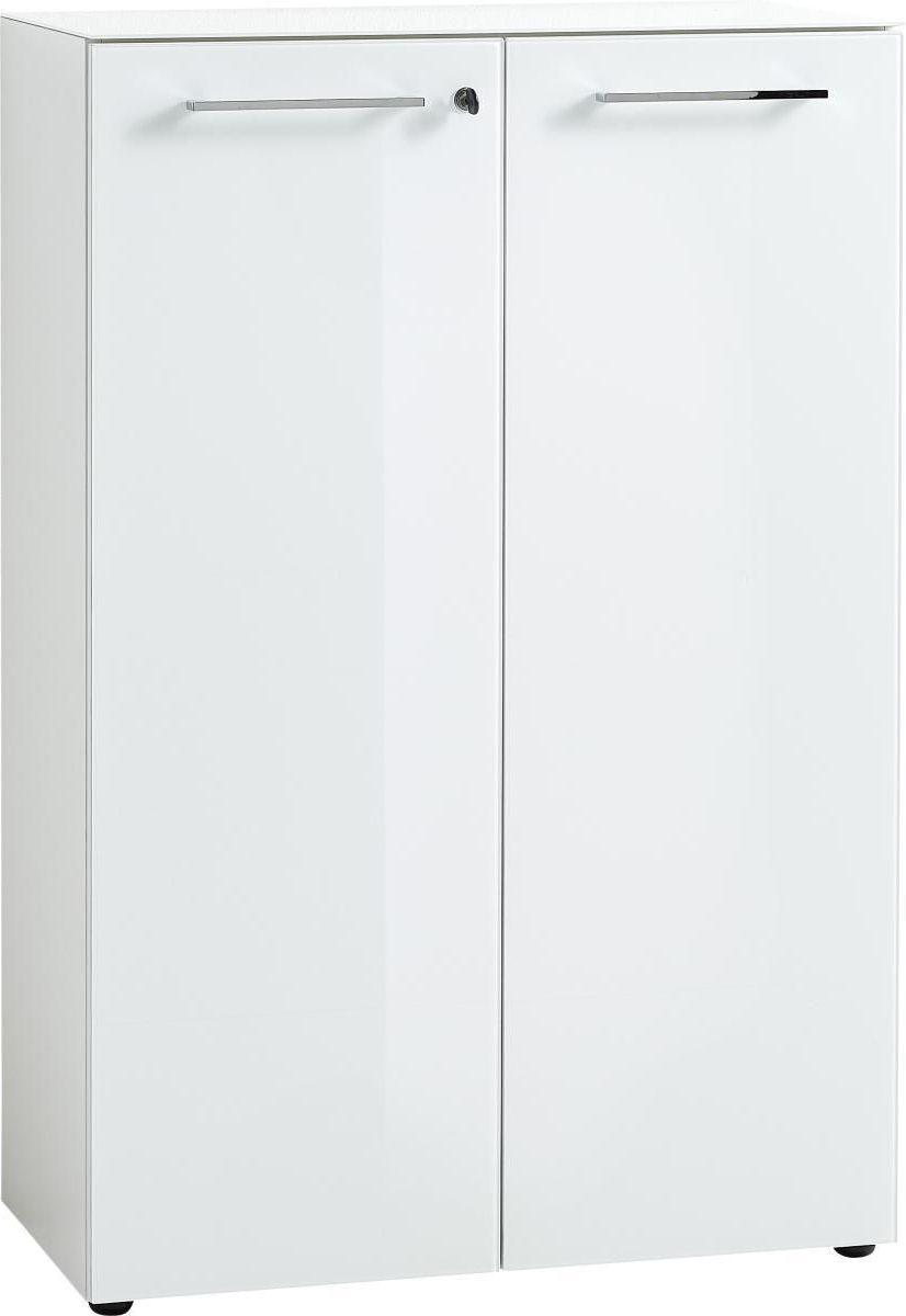 Aktenschrank Gw-Monteria Holzwerkstoff Weiß B: 80 cm - Weiß, MODERN, Glas/Holzwerkstoff (80/120/37cm) - Germania