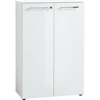 Aktenschrank Gw-Monteria Holzwerkstoff Weiß B: 80 cm - Weiß, MODERN, Glas/Holzwerkstoff (80/120/37cm) - Germania
