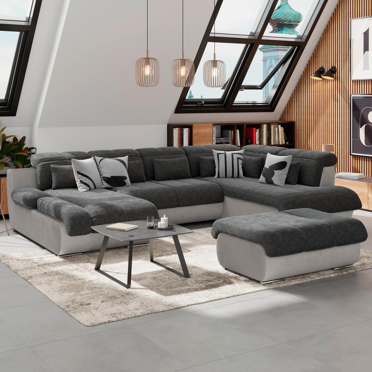 Hocker Multi - Chromfarben/Anthrazit, MODERN, Textil (100/43/80cm)