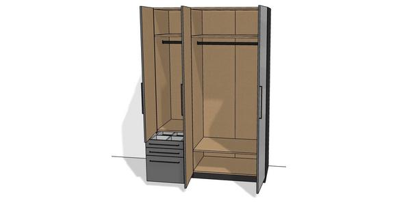 Kleiderschrank Unit 3trg. Normalhöhe - KONVENTIONELL (137/210/58,3cm) - Ondega