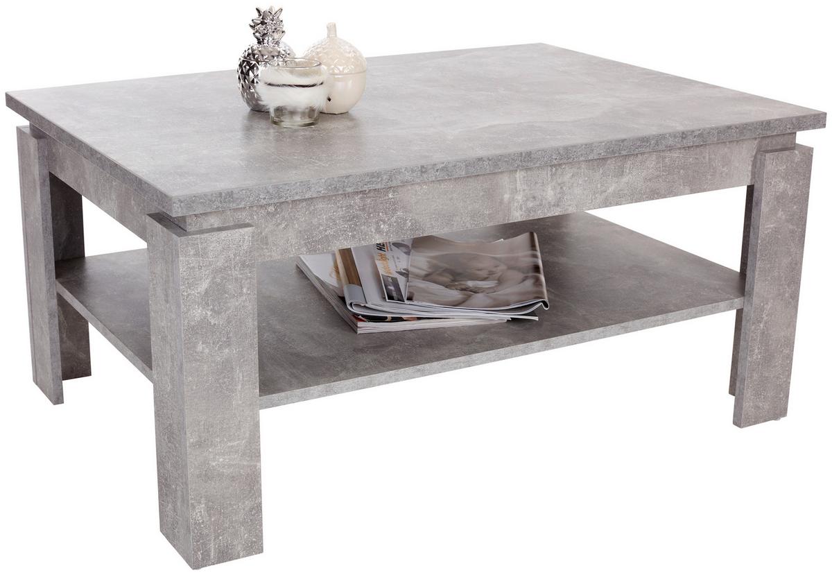 Couchtisch mit Ablagefach Nizza 2, Betonoptik Hell - Hellgrau, MODERN, Holzwerkstoff (100/45/60cm)