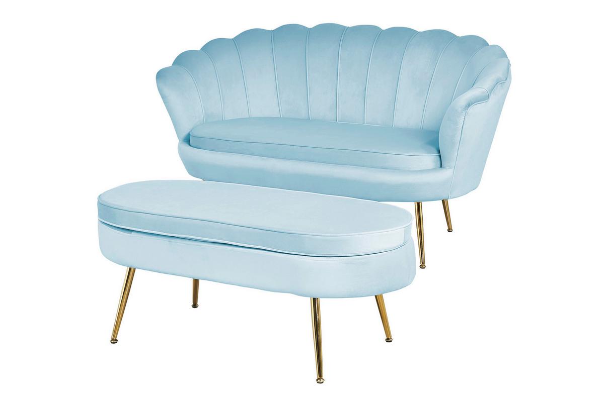 2-sitzer-sofa Hellgrau B: 136 Cm - Goldfarben/Hellgrau, MODERN, Textil (136/78/77cm) - Livetastic