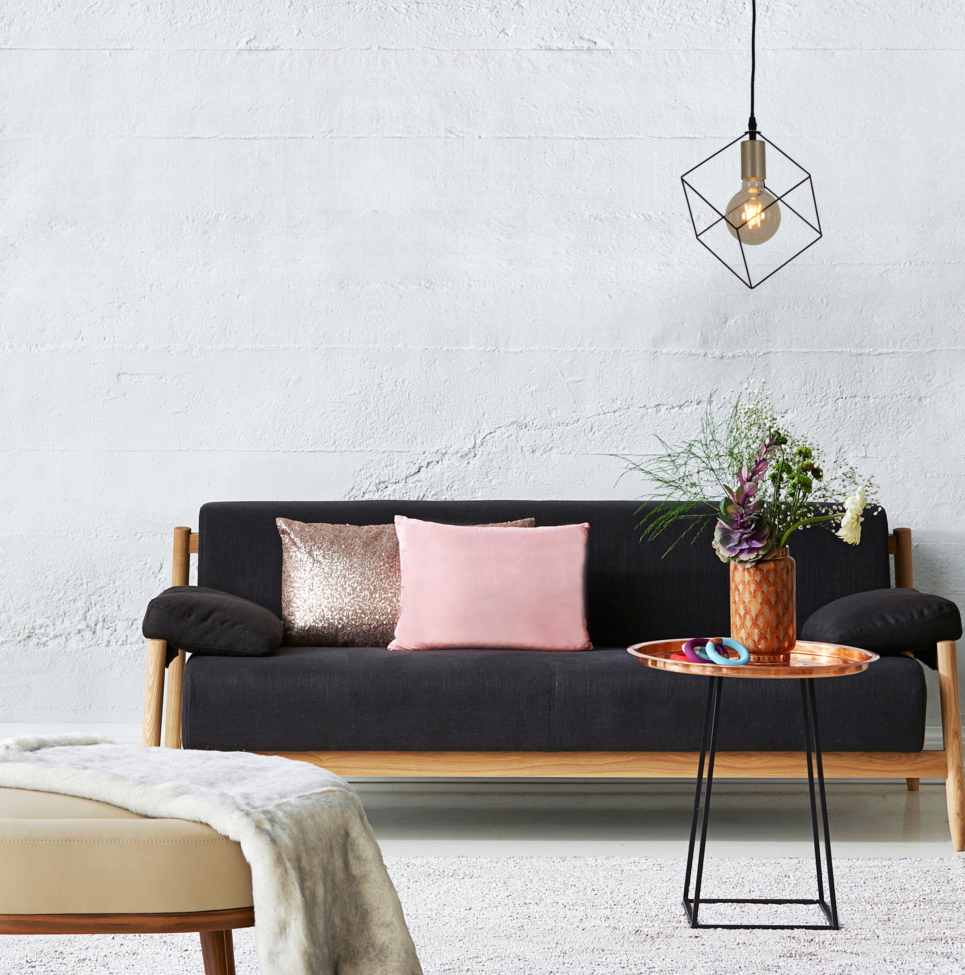 Hängeleuchte Canto H: 118 cm 1-Flammig, Würfelform - Goldfarben, Design, Kunststoff/Metall (16/118cm) - Näve