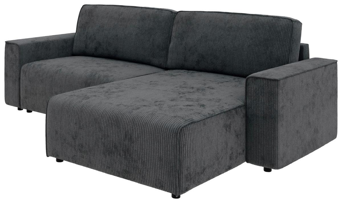 Ecksofa Chance Graphitfarben S: 165x164 cm - Schwarz/Graphitfarben, MODERN, Textil (265/164cm) - Trendmanufaktur