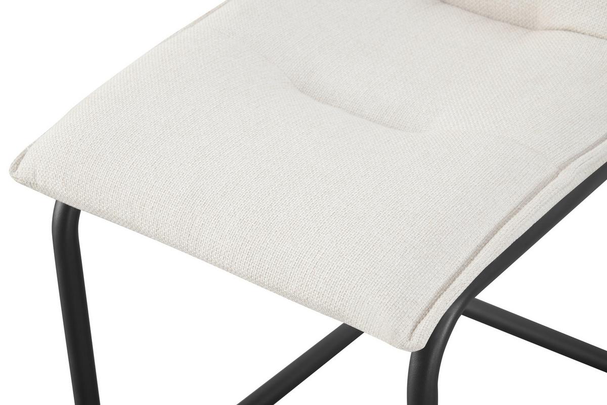 Schwingstuhl-Set Sonja Creme B: 46 cm - Creme/Schwarz, MODERN, Textil/Metall (46/89/57cm) - MID.YOU