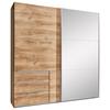 Schwebetürenschrank Mit Spiegel 250cm Level 36a, Eiche Dekor - Eichefarben, MODERN, Glas/Holzwerkstoff (250/216/65cm) - MID.YOU