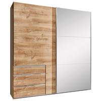 Schwebetürenschrank M. Spiegel 250cm Level 36a, Eiche Dekor - Eichefarben, MODERN, Glas/Holzwerkstoff (250/216/65cm) - MID.YOU