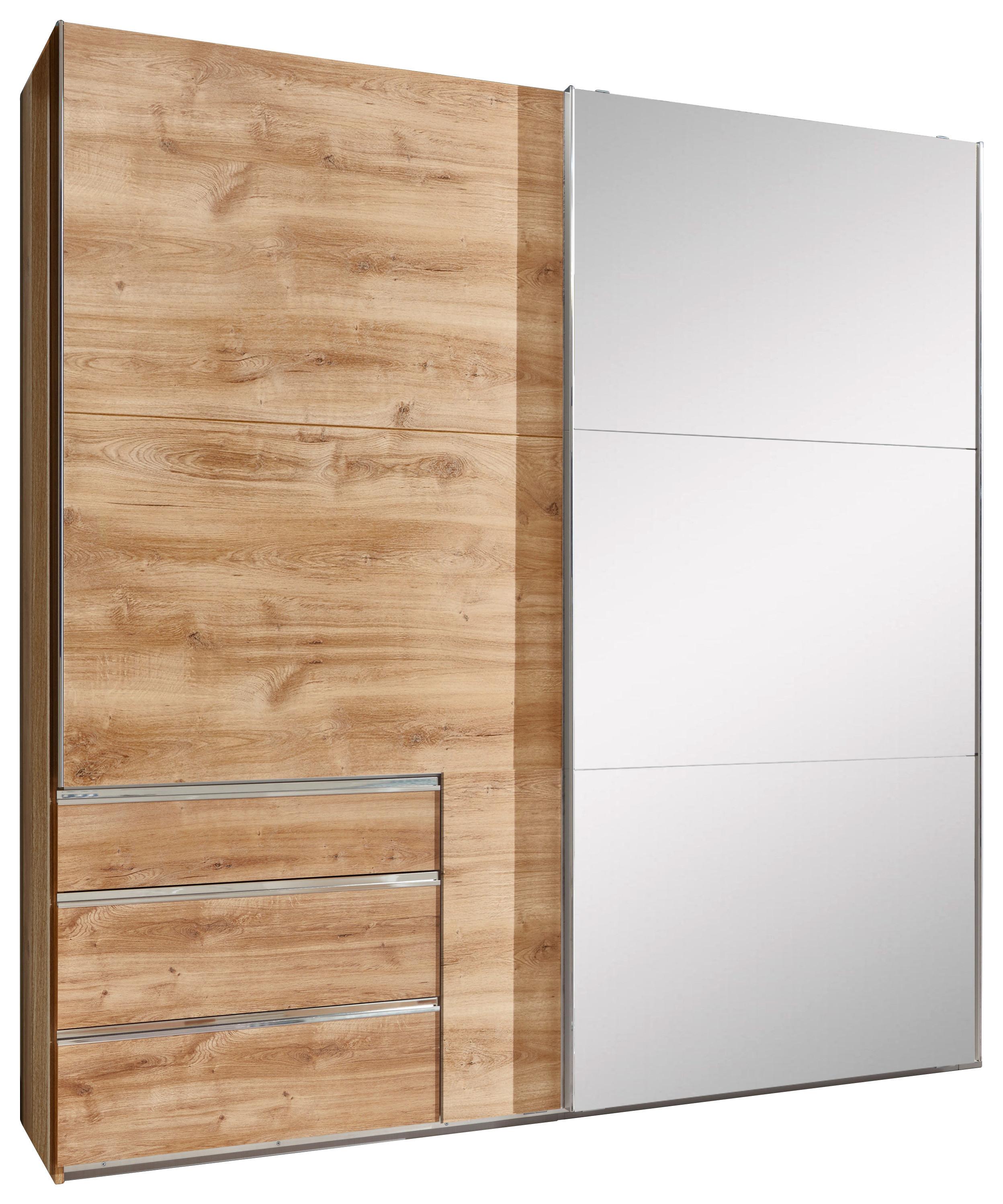 Schwebetürenschrank m. Spiegel 250cm Level 36a, Eiche Dekor
