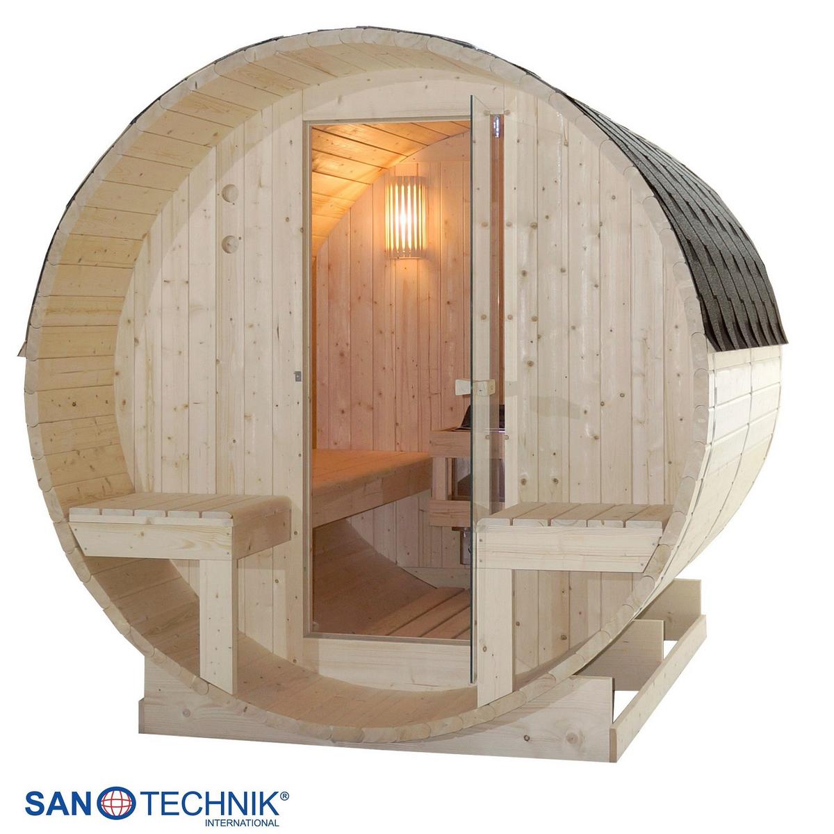 Saunafass Bergen Bergen Fichtefarben B: 189 cm - Fichtefarben, KONVENTIONELL, Glas/Holz (194,8/220/191,5cm) - Sanotechnik