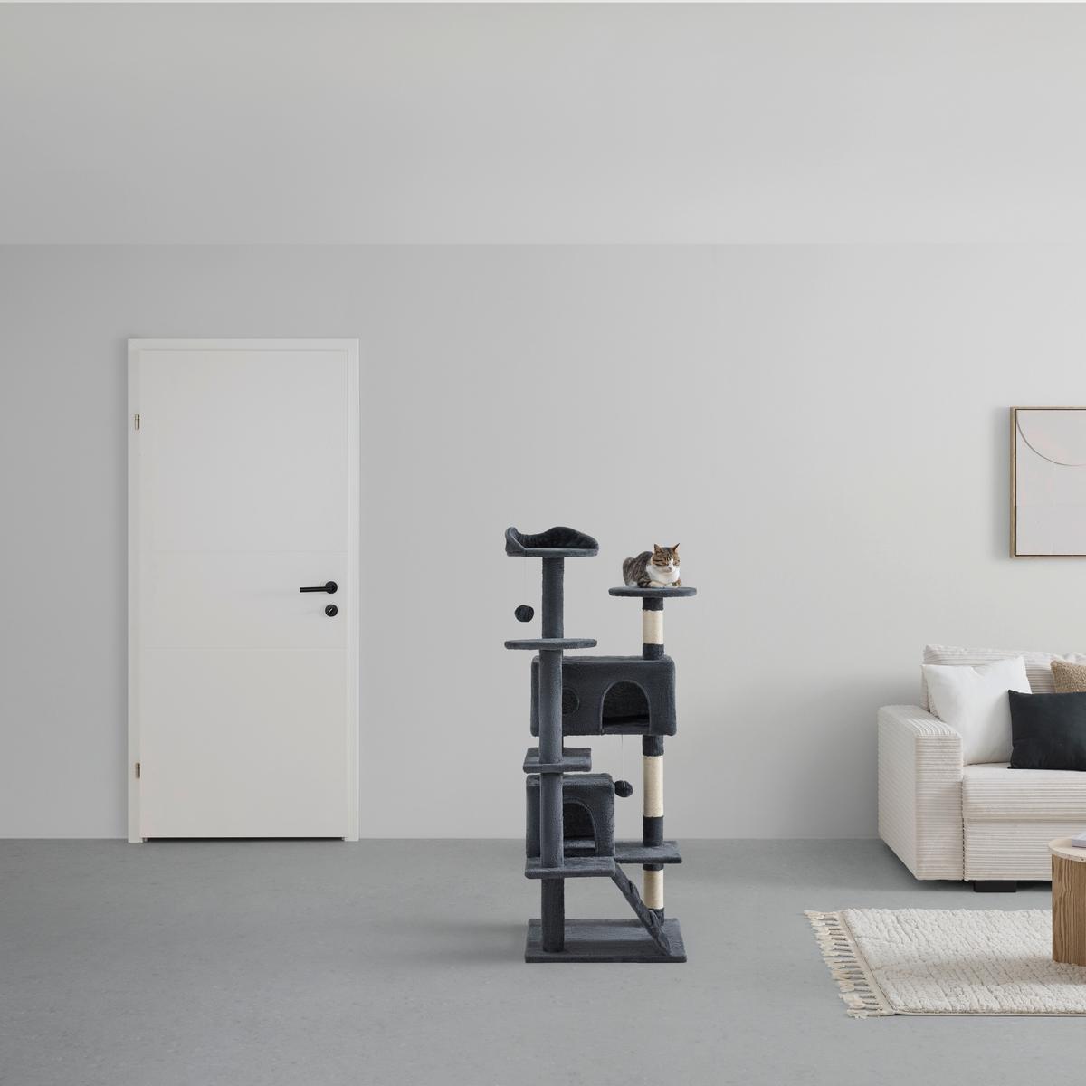 ŠKRABACÍ STROM PRO KOČKY MUFFIN - tmavě šedá, Konvenční, karton/kompozitní dřevo (49/49/137cm) - Mömax