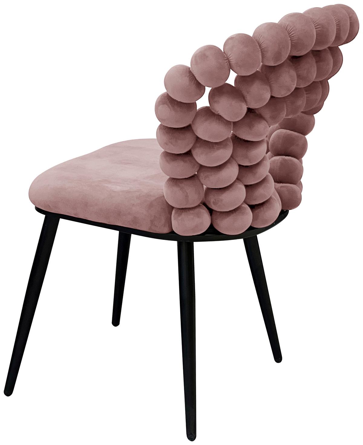 Stolička LIA zamat ružová - pink/čierna, Lifestyle, kov/drevo (55/85/62cm) - Mömax