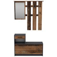 Garderobe Tamina B: 97cm Anthrazit - Anthrazit/Dunkelbraun, MODERN, Glas/Holzwerkstoff (97/190/25cm) - MID.YOU