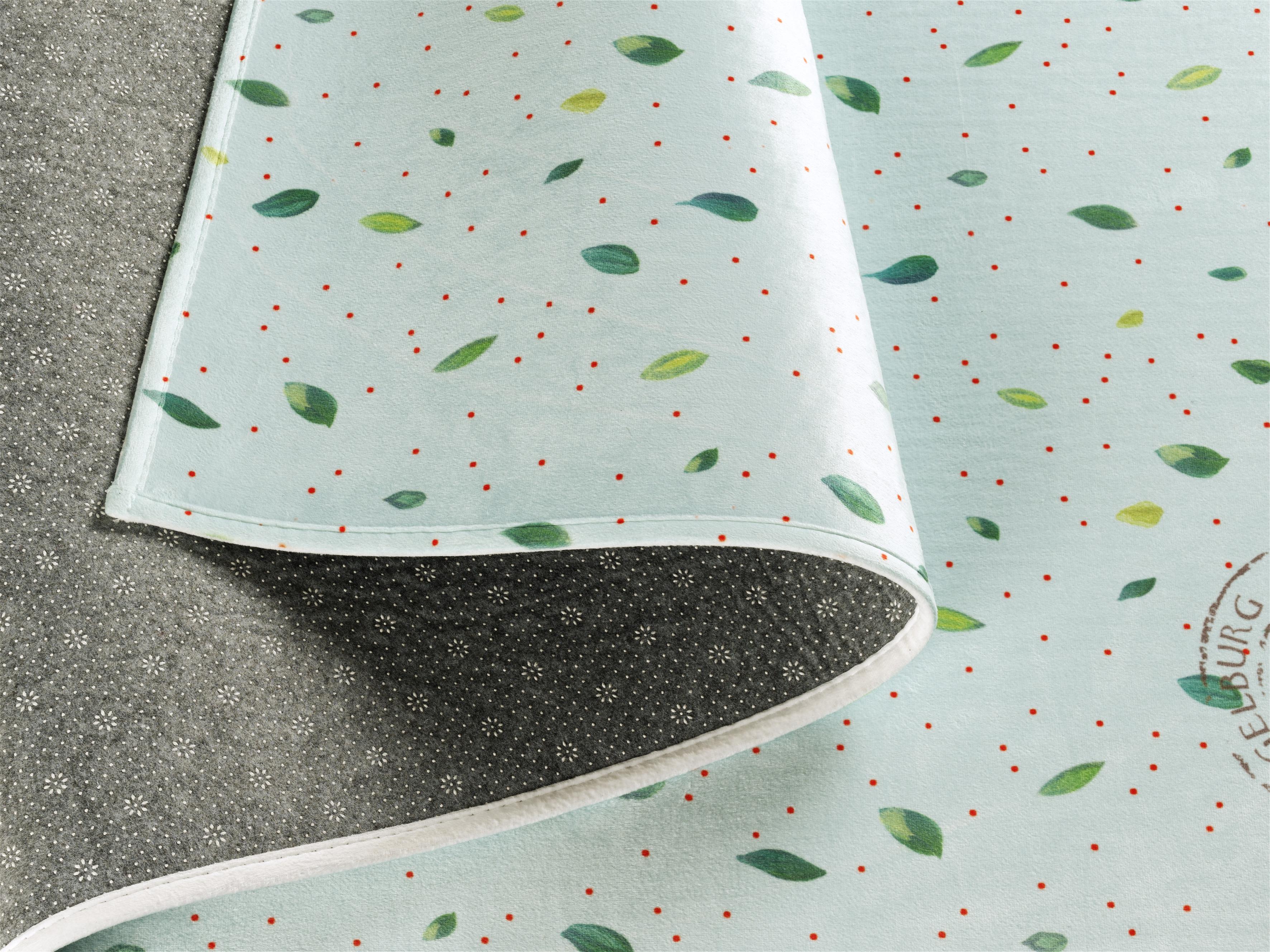 Kinderteppich Maulwurf Grün/ Rot Garden 100x160 cm - Rot/Mintgrün, Trend, Textil (100/160cm)