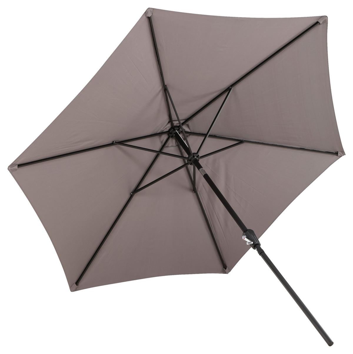 Sonnenschirm Leeds DM: 300cm H: 243cm Grau - Grau, KONVENTIONELL, Textil/Metall (300/300cm) - Gardenson