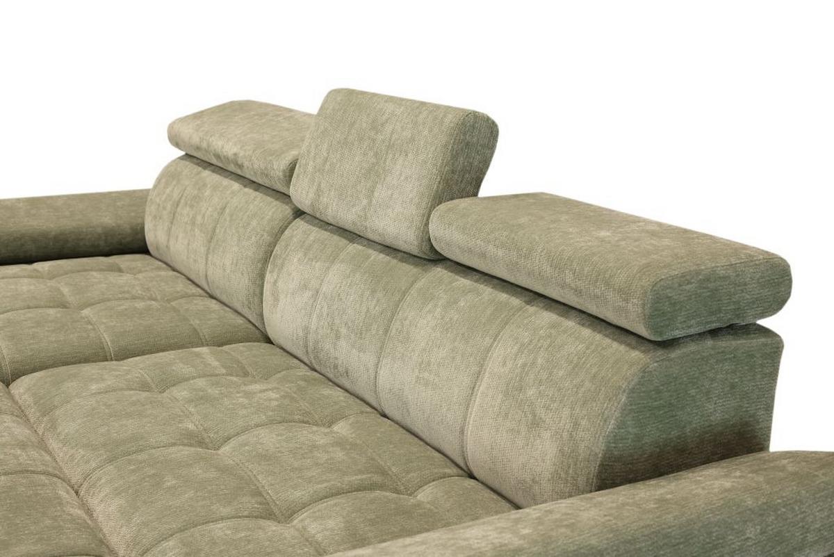 Rohová sedačka VEGAS, levá, šalvějově zelená žinylka - černá/šalvějově zelená, Design, dřevo/textil (173/294cm)