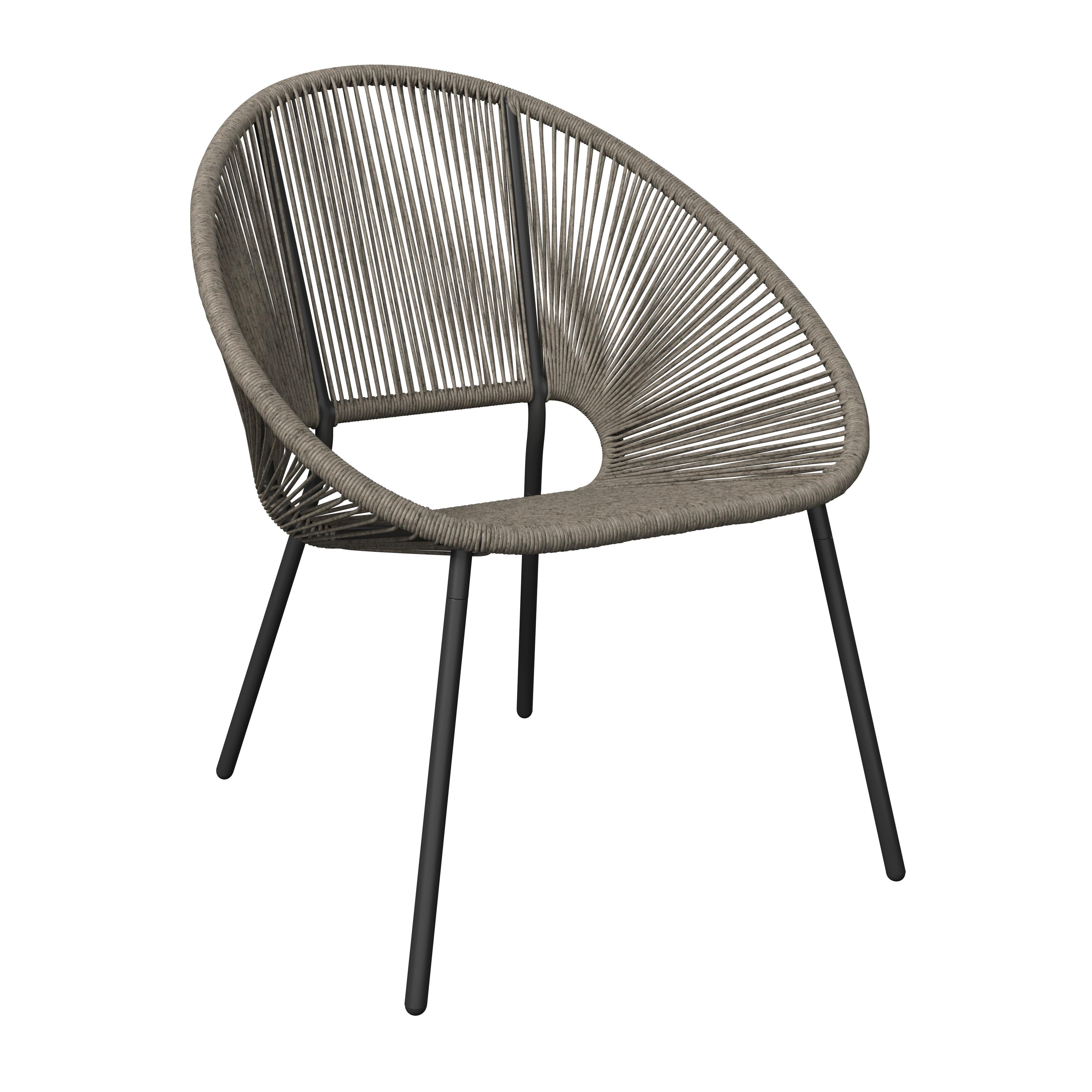 Loungesessel Sun - Schwarz/Grau, MODERN, Kunststoff/Metall (69/82/68cm) - Beldano