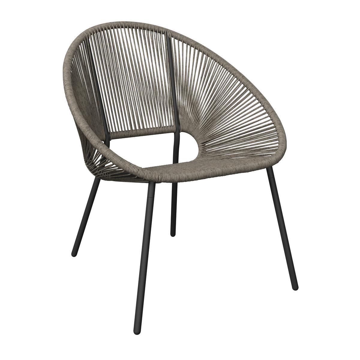 Loungesessel Sun - Schwarz/Grau, MODERN, Kunststoff/Metall (69/82/68cm) - Beldano