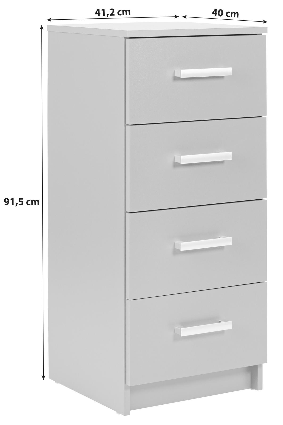Kommode B: 41,2 cm Elenzio, Graphitfarben - Graphitfarben, Basics, Holzwerkstoff (41,2/40/91,50cm) - MID.YOU