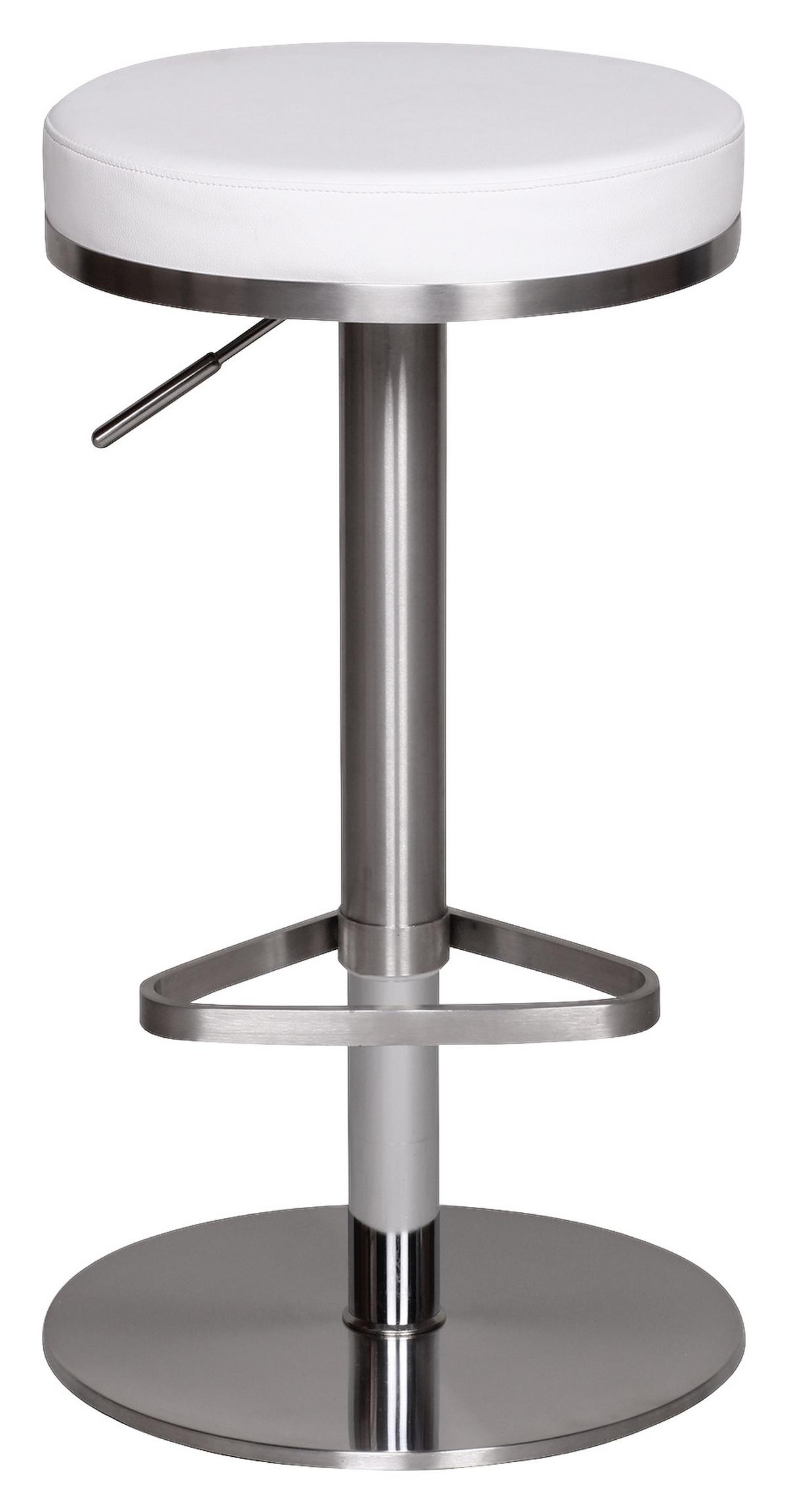 Barová židle Barhocker bílá - bílá/barvy stříbra, Moderní, kov/textil (38/57/38cm) - MID.YOU