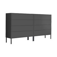 Sideboard Mailand B: 158 cm Anthrazit - Anthrazit, MODERN, Holzwerkstoff (158/86/33cm) - MID.YOU