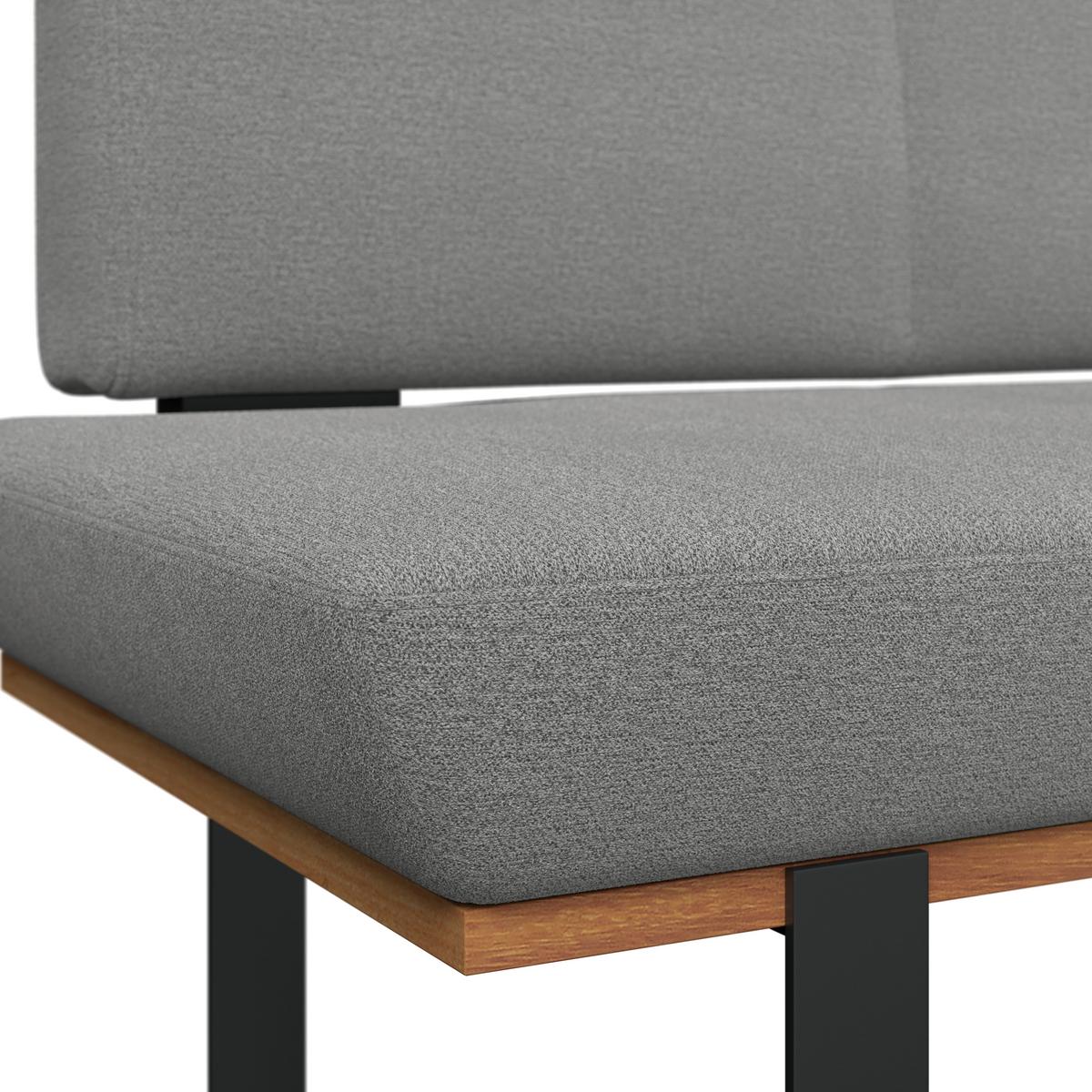 Eckbank Tristan Webstoff grau, S:225x175cm - Schwarz/Grau, MODERN, Holz/Textil (225/175cm) - James Wood