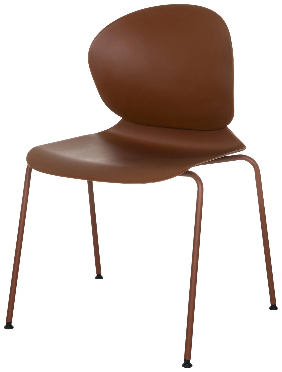 Besucherstuhl T36 Vi Rotbraun B: 56 cm - Rotbraun/Silberfarben, MODERN, Kunststoff/Metall (56/80/54cm) - MID.YOU