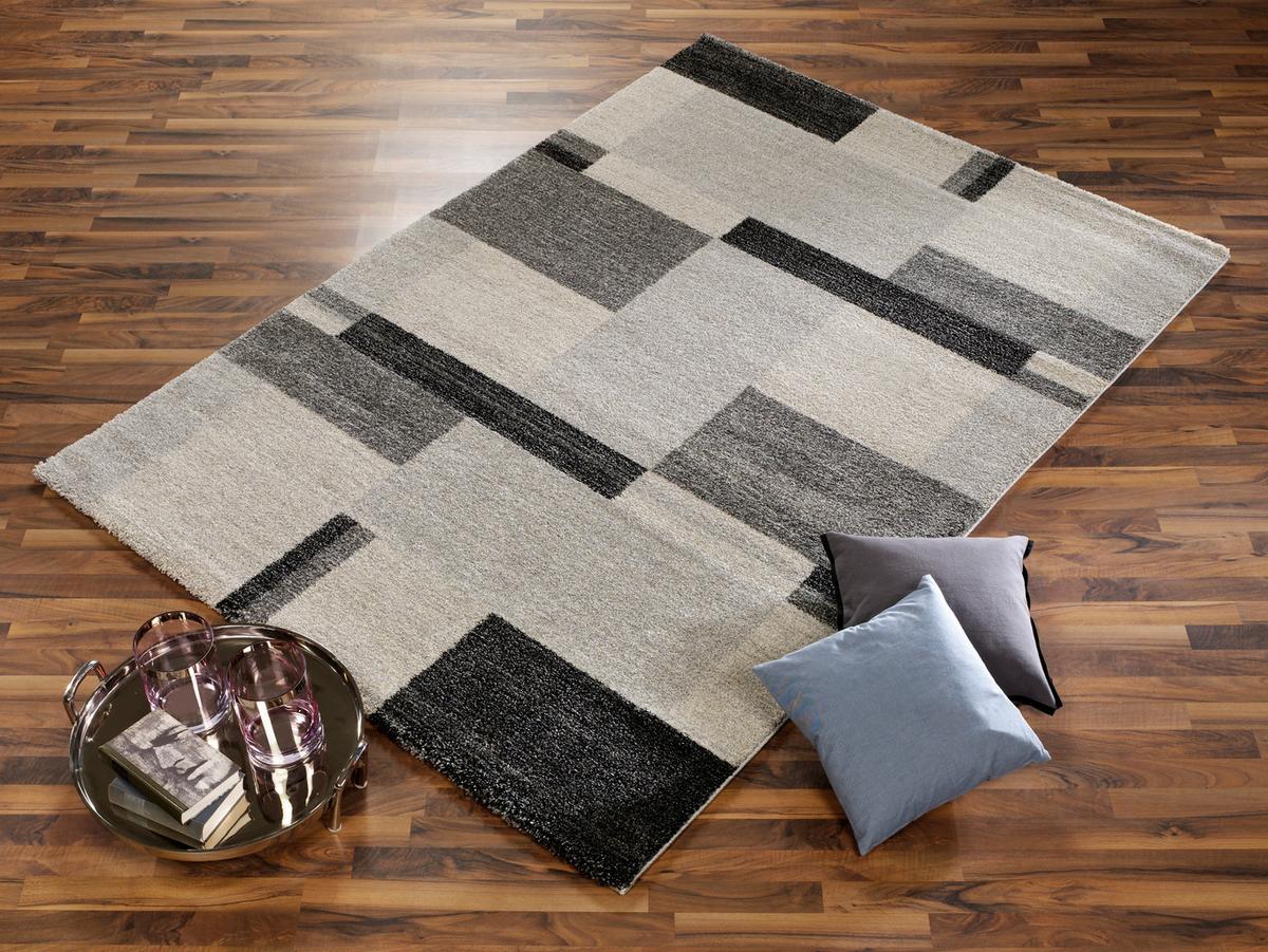 Webteppich Palazzo Bloc Grau 240x290 cm - Grau, KONVENTIONELL, Textil (240/290cm) - Novel