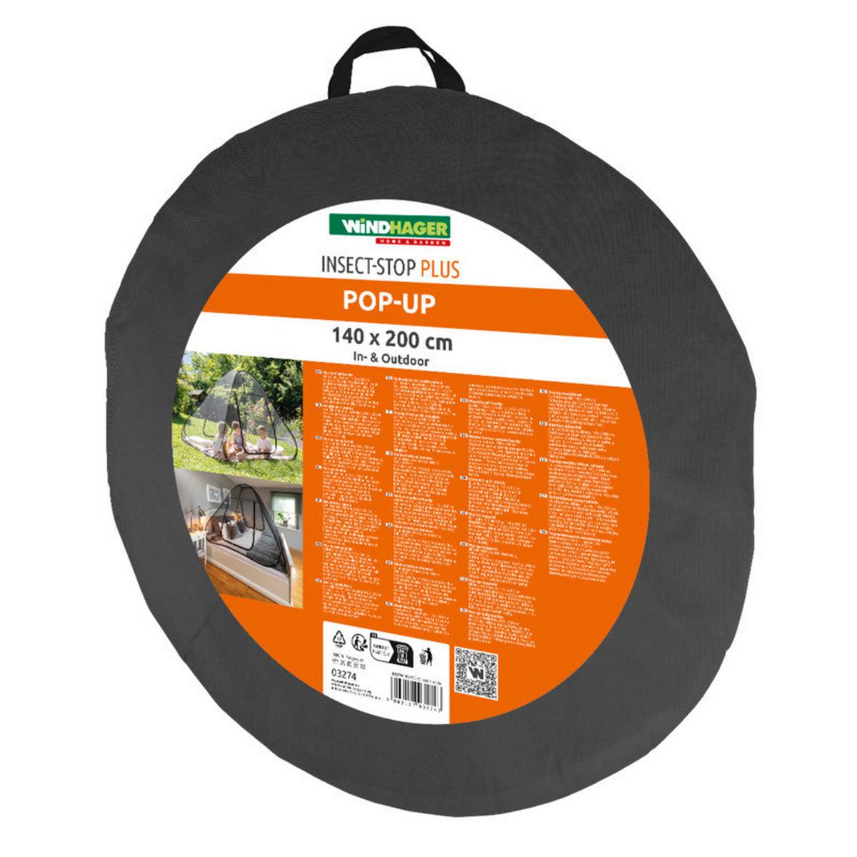 Mückenabwehr Is Pop-Up Mosquitonetz - Anthrazit, Basics (140/200cm) - Windhager