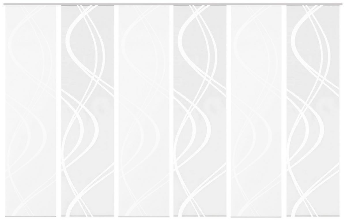 Flächenvorhang 6-tlg. Tiberio B: 60 cm, Weiß - Weiß, MODERN, Textil (60/245cm)