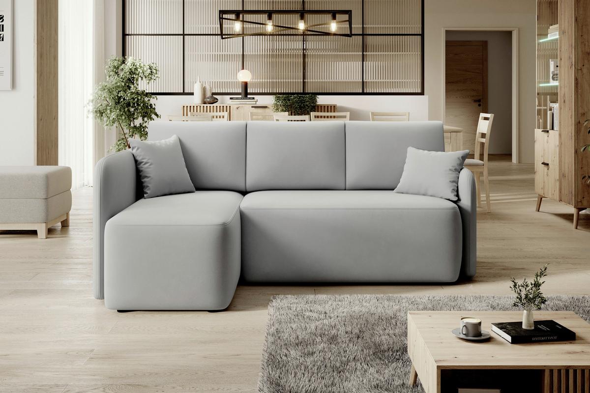 Ecksofa Hadson Hellgrau S: 150x206 Cm - Hellgrau/Schwarz, Design, Textil (150/206cm) - P & B