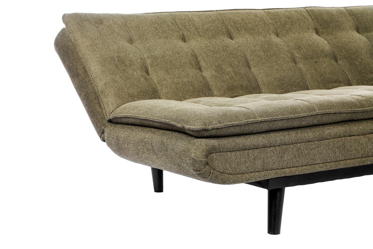 Rozkládací pohovka SUN, zelená, sklopná, max. 360 kg - černá/zelená, Moderní, dřevo/textil (190/83/93cm) - Mömax