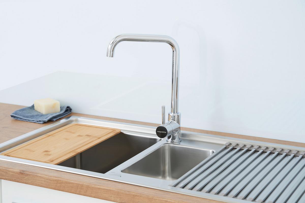 Spüle Respekta Ohio Kunststein Bxt: 66x50 Cm - Edelstahlfarben, Trend, Metall (100/20,3/50cm) - Respekta