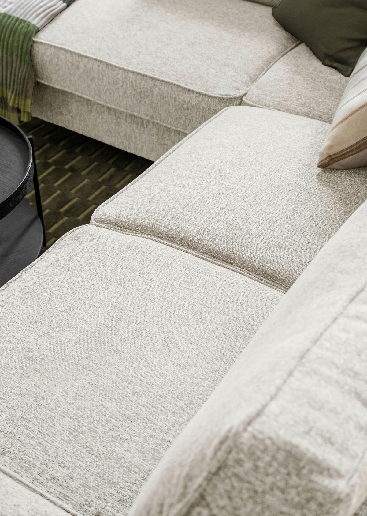 Ecksofa Molly Beige S: 198x233 cm - Beige/Schwarz, Textil (198/233cm) - MID.YOU