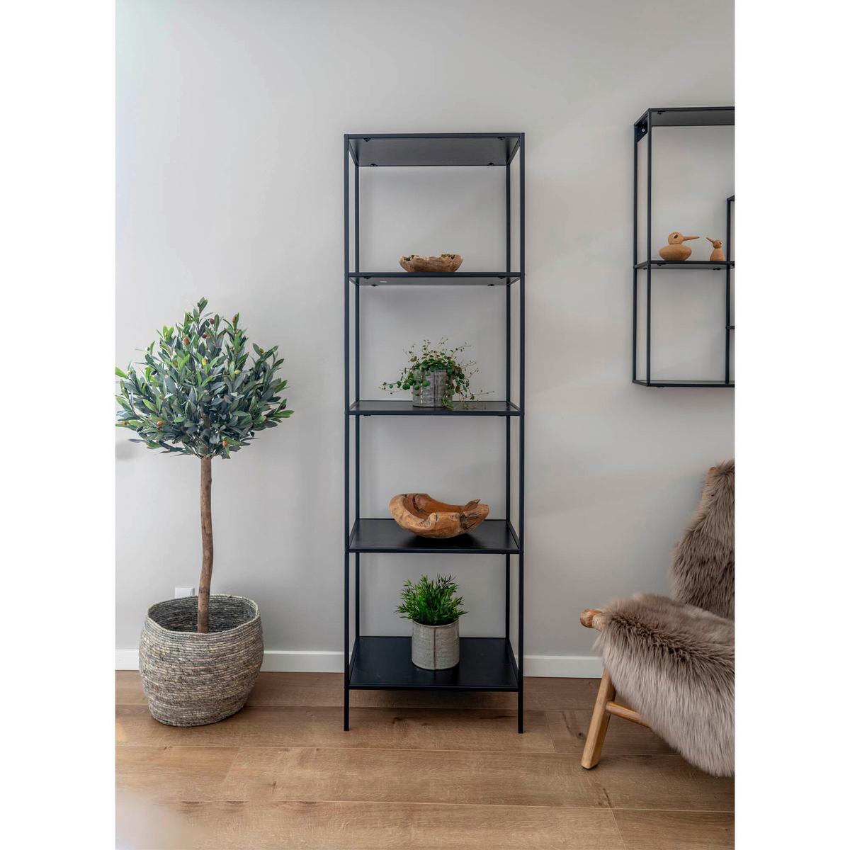 REGAL Vita, Schwarz B: 51 cm - Schwarz, Design, Holzwerkstoff/Metall (51/170/36cm) - MID.YOU