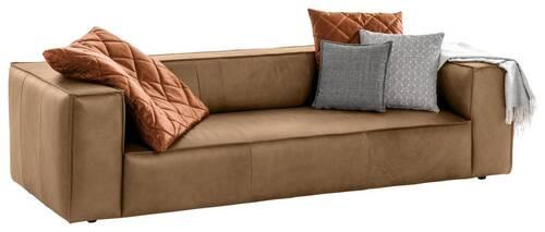 3-Sitzer-Sofa Around The Block Fango Echtleder - Fango/Schwarz, MODERN, Leder (260/66/104cm) - W.Schillig