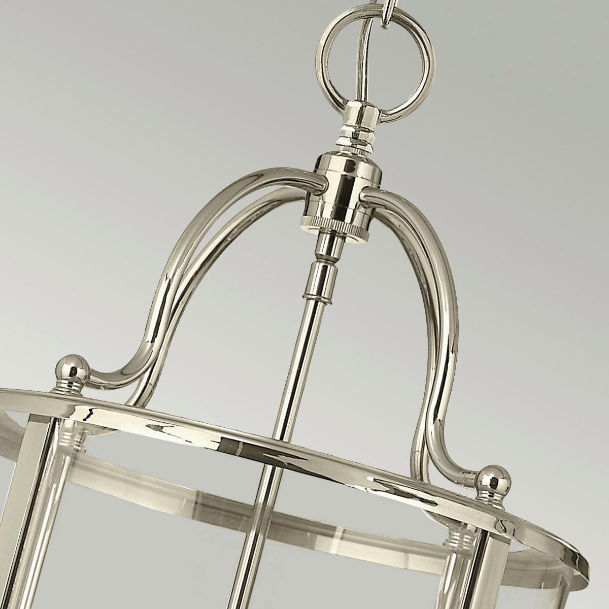 Hängeleuchte Gentry H: 61 cm 4-Flammig - Nickelfarben, Natur, Glas/Metall (29.7/61cm) - Elstead Lighting