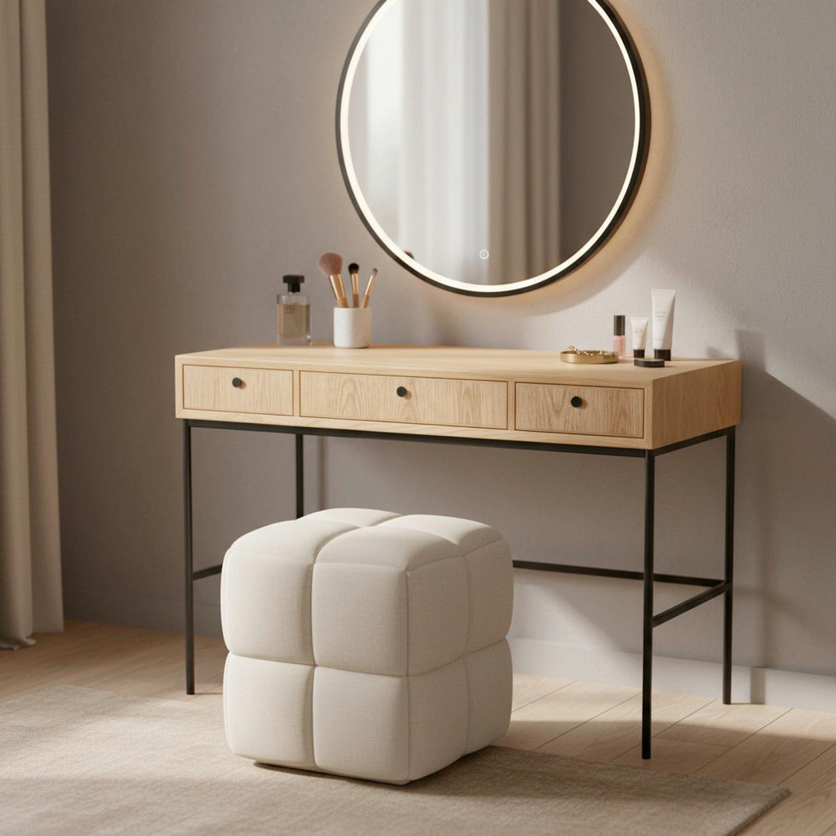 Konzolový stolík MILANO - farba jaseňa, Modern, kov/drevo (120/40/77cm) - Bessagi Home