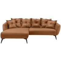 Ecksofa Baggio Cognac S: 162x277 cm - Cognac/Schwarz, MODERN, Textil (162/277cm) - Livetastic