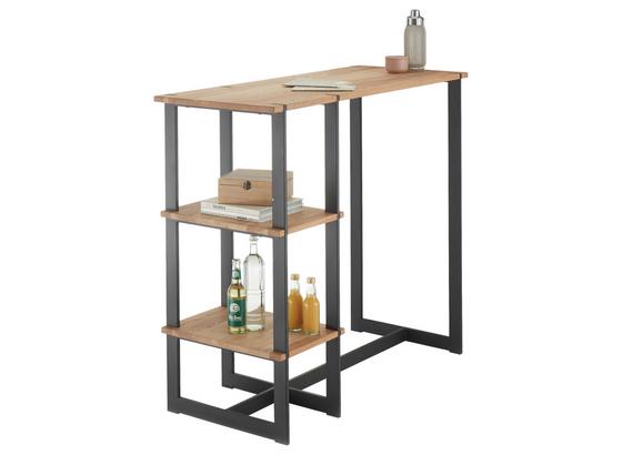 Bartisch Pablo 1 L: 120cm Eiche/Schwarz - Eichefarben/Schwarz, Design, Holz/Metall (120/50/105cm) - MID.YOU Bartisch Pablo 1 L: 120cm Eiche/Schwarz - Eichefarben/Schwarz, Design, Holz/Metall (120/50/105cm) - MID.YOU