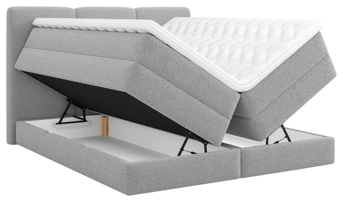 Boxspringbett Castel K - Schwarz/Grau, MODERN, Holz/Holzwerkstoff (160/200cm) - MID.YOU